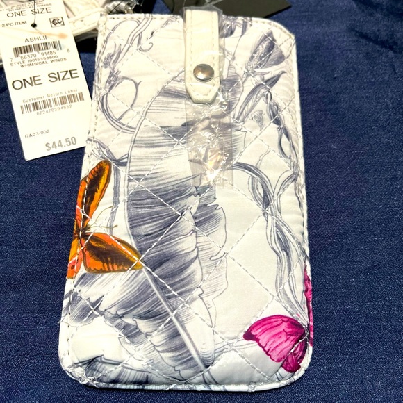 NWT INC 2 Piece Set;Whimsical Wings Wristlet & Case Card in Black/White by Inc. - Picture 2 of 7